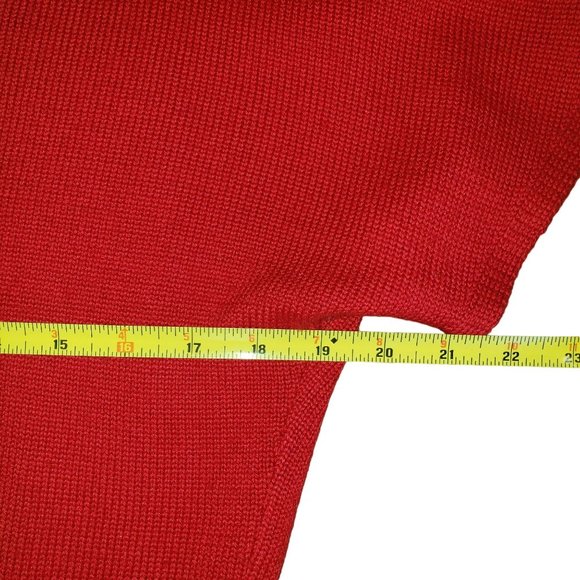 Style & Co Petite Red Short Sleeved Sweater Size S Wool Blend Full Button - Picture 7 of 9